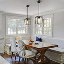 2 Pack 1-Light Black Pendant Lights for Kitchen Island, Farmhouse Metal Pendant Light Iron Cage Hanging Light Fixtures with Clear Glass Shade for Dining Room, Entryway, Hallway, Foyer by CozyNest Decor