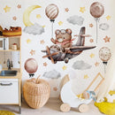 Runtoo Baby Bear Flying Plane Wall Decal Moon and Stars Sweet Dream Animal Wall Stickers Baby Nursery Kids Bedroom Home Decor by TinyTreasures Baby Boutique