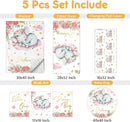 Custom Baby Crib Bedding Set, 5 Pcs Personalized Name Baby Crib Sets for Infant Toddler, Floral Elephant Nursery Bedding Set for Baby Girls, Double Layer Baby Bedding Sets Customized Gifts by TinyTreasures Baby Boutique