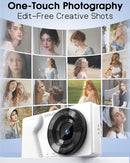 Digital Camera with Front Rear Lens, Autofocus 64MP 4K Camera for Photography with 32GB Card, Portable Compact Point and Shoot Camera for Teens Adult Beginner with Metal Shell, 2000mAh Battery by TinyTreasures Baby Boutique