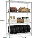 IZEUK 1400 LBS Garage Chrome Shelving Wide Storage Shelves 4 Tier Adjustable Heavy Duty Metal Wire Rack Standing Shelf Unit for Kitchen Office College Dorm Garage Warehouse 15.8" x 45.8"x 59.4" by CozyNest Decor