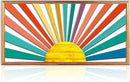 IARTTOP Large Boho Sun Wall Art Framed Wooden Art Wall Decor Sun Geometric Line Sunshine Wall Art for Living Room Bedroom Office 16"" x32, red by CozyNest Decor