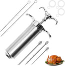 Meat Injector Syringe Kit, Flavor Injector with 3 Marinade Needles, Stainless Steel Kitchen Food Injection Syringe for Turkey Cooking by GreenHaven Gardens