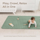 Comfy Cubs Rectangle Kids Play Mat - Medium 48 x 72 inches Soft Quilted Baby Floor Mat with Non-Slip Bottom - Plush Design for Toddlers Playtime and Relaxation - Comfortable and Durable - Fern by TinyTreasures Baby Boutique