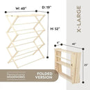 Pennsylvania Woodworks Premium American Maple Clothes Drying Rack - Handcrafted in Pennsylvania - Solid Wood Construction, Collapsible, Eco-Friendly Laundry Solution (X-Large) by CozyNest Decor