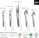 Alata Bailey 20-Piece Forged Silverware Set Stainless Steel Flatware Set,Service for 4,Mirror Polished Cutlery Set,Dishwasher Safe… by CozyNest Decor