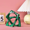 XMGZQ Emerald Green Knot Statue for Coffee Table Centerpiece Decor,Modern Abstract Art Geometric Sculpture and Figurines, Home Decor Accent,Cube Knick Knacks for Shelves,Bookshelf,Entryway,Floating by CozyNest Decor