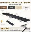 Floating Wall Shelves 2-Pack - 36-Inch Rustic Black Wooden Shelves for Storage and Décor, Easy Installation for Living Room, Bedroom, and Kitchen by CozyNest Decor