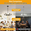 Black Chandeliers, 6 Light Dining Room Light Fixtures Over Table, Farmhouse Chandeliers for Dining Room with Clear Glass Shade for Kitchen Island Living Room Bedroom Bathroom, Height Adjustable by CozyNest Decor