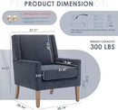 COLAMY Modern Wingback Living Room Chair Set of 2, Upholstered Fabric Accent Armchair, Single Sofa Chair with Lounge Seat and Wood Legs for Bedroom/Office/Reading Spaces, Blue by CozyNest Decor