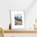 Vittanly 8x10 Picture Frames Set of 9, Shatter Resistant Plexiglass, Display 5x7 Pictures with Mat or 8x10 without Mat, Photo Frames for Wall or Tabletop, Engineered Wood, White by CozyNest Decor