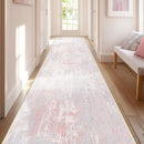 Washable Area Rugs 2'x10' Non-Slip Modern Abstract Soft for Living Room Entryway Bedroom Nursery, Print Pattern, Grey Pink by TinyTreasures Baby Boutique
