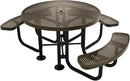 Heavy-Duty Portable Outdoor Picnic Table with Umbrella Hole, Punched Steel Patio Dining Furniture Made in America (46" Round Top, Textured Gold Vein) by GreenHaven Gardens