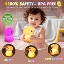 Night Light for Kids, 7 Color Changing BPA-Free Silicone Lamp with Touch Control, Eye Protection, Rechargeable Battery, Soft & Safe Nursery Lamp for Boys & Girls (Dinosaur) by TinyTreasures Baby Boutique