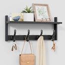 Tatub 20" Rustic Coat Rack Wall Mount with Shelf, Wall Hooks with Shelf, Heavy Duty Entryway Organizer Hangers for Hanging, Hat, Bag, Jacket for Bathroom, Living Room, Bedroom, Black by CozyNest Decor
