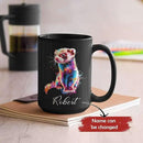 Custom Choose Name Ferret Coffee Mug, Colorful Animal Ceramic Cup, Gift For Ferret Lovers, Personalized 11oz & 15oz Mugs by CozyNest Decor