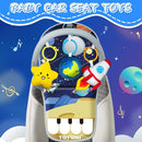 Car Seat Toys for Baby Infant 6 Months and Up, Carseat Toys with Musical Pedal Piano, Baby Mirror and Hanging Squeaky Sensory Soft Baby Toys 6 to 12 Months, Baby Car Toys Rear Facing by TinyTreasures Baby Boutique