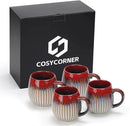 CosyCorner Ceramic Coffee Mugs Set, 17 oz Large Coffee Cups for Home and Office, Ceramic Cup for Coffee & Tea（A×4 pcs） by CozyNest Decor