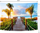 Delur Beach Sunset Tapestry Tropical Seaside Palm Tree Coastal Tapestry Wall Hanging Sunrise Nature Landscape Scenic Psychedelic Headboard for Bedroom Living Room Home Decor (59.1" x 78.7") by CozyNest Decor