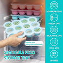 12x1.5oz Baby Food Freezer Tray with Clip Lid Light Green | Food Grade Silicone Storage Containers for Purees & Vegetables by TinyTreasures Baby Boutique