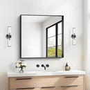 Black Bathroom Mirror, 30x30 Inch Rectangular Framed Mirror, Large Wall Mounted Bathroom Vanity Mirror Over Sink for Bedroom,Restroom, Living Room, Hangs Vertically or Horizontally by CozyNest Decor