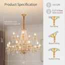 40" Large Brass Crystal Chandeliers,Gold Brushed Brass Chandelier for High Ceiling Living Room Dining Room Staircase Hallway Entryway Foyer(15-Light, Bulb Included) by CozyNest Decor