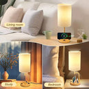 Dreamholder Table Lamp with 3 USB Charging Ports, Modern Desk Lamp with AC Outlet and Phone Stands, Perfect Bedside Lamp for Bedroom, Living Room, Office (Pack of 2) by CozyNest Decor