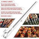 18PCS Kabob Skewers Flat Metal BBQ Barbecue Skewer 16" Long Stainless Steel Shish Kebob Sticks Wide Reusable Grilling Skewers Set for Meat Shrimp Chicken Vegetable, 18 Pack by GreenHaven Gardens