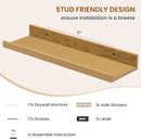 Axeman Picture Ledge Shelf, Floating Shelves for Wall Decor Storage Set of 6, 16 inch Floating Wall Mounted Shelves, Wall Shelves with Lip for Living Room, Bedroom, Nursery, Bathroom, Kitchen, Oak by TinyTreasures Baby Boutique