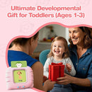 Toddler Gifts Talking Flash Cards for 1 2 3 4 5 Year Old Boys and Girls, Autism Sensory Toys for Autistic Children, Learning Educational Montessori Speech Therapy, 296 Pro Words Pink by TinyTreasures Baby Boutique