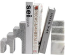 Natural Marble Book Ends for Shelves, Decorative Bookends for Heavy Books, CastleGuard Bookend Book Holder Stopper for Home Office Desk Bookshelf Decoration, Set of 2 (Mist Grey) by CozyNest Decor