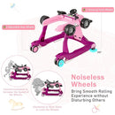 BABY JOY 4-in-1 Baby Walker, Foldable Activity Walker with Adjustable Height & Speed, Music, Lights, Steering Wheel, Comfy Seat Cushion, Activity Baby Push Walker for Boys Girls Aged 6 –18 (Purple) by TinyTreasures Baby Boutique