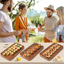 Wooden Serving Platters Acacia Long Charcuterie Boards Rectangle Wood Tray Home Decor Serving Cheese Board Appetizer Snack Plates Kitchen Dinner Platter for Food Dish Rectangular Cake Dessert Trays by CozyNest Decor