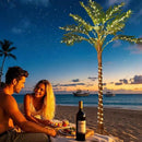 Birchlitland Lighted Palm Trees for Outside Patio 6FT 220 LED Fairy Lights, Artificial Palm Tree Lights Plug in for Home Pool Beach Decoration by CozyNest Decor