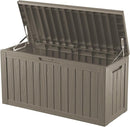 80 Gallon Double-Wall Resin Deck Box - Lockable Waterproof Outdoor Storage Box, 515lbs Capacity & Doubles as Seating for Patio Furniture - Garden Tools, Pool Accessories (Brown) by CozyNest Decor
