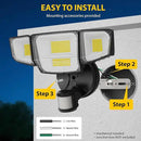 90W 10000LM LED Security Lights Motion Sensor Outdoor Lights, 4 Head Dusk to Dawn, 6500K Daylight Flood Lights Outdoor Motion Sensor, IP65 Waterproof, Motion Light for Outside, Garage, Yard, Porch by GreenHaven Gardens