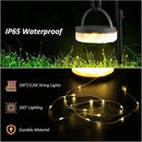 Solar Camping String Lights, 39.4FT Waterproof Camping Lights with 8 Lighting Modes, Rechargeable Outdoor Camp lamp 2 in 1with Remote Control, Portable Tent Lantern for Hiking, Yard, Party Decor by GreenHaven Gardens
