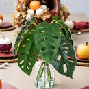 Artificial Flowers Turtle-Back, Alocasia Leaf, in Glass Vase with Faux Water,7Pcs Artificial Leaves Real Touch Latex Leaves for Centerpiece (2, Turtle-Back Leaf) by CozyNest Decor