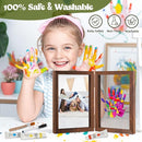 Family Handprint Kit, DIY Baby Hand and Footprint Handmade Keepsake Wooden Frame, Family Gifts with 5 Non-Toxic Baby-Safe Paint, Ideas Gift for New Parents Couple Friends by TinyTreasures Baby Boutique