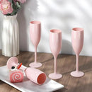 XUWAIDSGN Acrylic Champagne Flutes Toasting Glasses Unbreakable Mimosa Bar Reusable Wine Glasses Vintage Champagne Flutes Stemmed Drinking Cups 5.4 OZ for Christmas Birthday (100, Pink) by CozyNest Decor