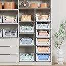 5 Pack Stackable Closet Storage Basket - Stackable Storage Bins, Multifunctional & Foldable Closet Organizer, Wardrobe Cupboard Space-Saving Hat Storage Drawer Organizer, White by CozyNest Decor