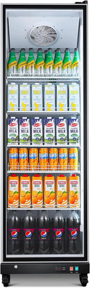 BODEGACOOLER Commercial Beverage Refrigerator Glass Door,18.1 Cu.Ft Commercial Display Merchandiser Fridge,Upright Display Bar Cooler with Soft LED Light,Adjustable Shelves,Aluminum Door,Black by CozyNest Decor