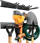 Garage Tool Organizer Wall Mount - 32 inches - Sturdy Storage Rack with Adjustable Hooks, Anti-Rust - Easy Installation, 200lbs Capacity - Garden Tool Organizer (02 Racks & 04 Hooks) by GreenHaven Gardens