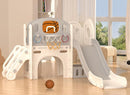 YUFU 9 in 1 Toddler Slide Set, Kids Slide for Toddlers Age 1-3, Toddler Playset with Basketball Hoop and Ball, Outdoor Indoor Playground for Toddlers 1-3 (Beige+Gray) by TinyTreasures Baby Boutique