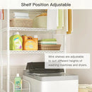 Ulif U11 Over Washer and Dryer Shelves, 3 Tiers Laundry Room Storage and Organizer Standing Shelf, Metal Freestanding Clothes Drying Rack, 33.9" W x 19.7" D x 77.6" H, White by CozyNest Decor