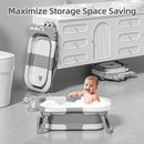 TPN Collapsible Baby Bathtub, Baby Bath Tub with Soft Cushion & Real-Time Thermometer, Baby Bathtub Infant to Toddler Tub (0-36 Months), Portable Newborn Travel Bath tub by TinyTreasures Baby Boutique