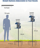 Bird Feeder Pole Stand – 60 Inch Height Feeding Station with 1-Inch Dia Heavy Duty for Hanging Feeders, Bird House Pole Mount Kit for Outdoor, Slip-Fit Connection by GreenHaven Gardens