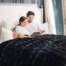 Cozy Bliss Faux Fur Throw Blanket for Couch, Fuzzy Soft Plush Thick Bubble Blanket for Sofa Bedroom Living Room, 60 * 80 Inches Black by CozyNest Decor