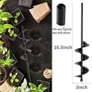 TCBWFY 4 Pack Garden Auger Spiral Drill Bits - 1.6"x9", 1.6"x16.5", 3"x16.5", 3"x12" - Heavy Duty Steel - Corrosion Resistant - Perfect for Post Holes, Earth & Lawn Augering,Planting Bulbs&Trees by GreenHaven Gardens