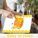 Honey Bee Placemats Set of 6 Summer Plastic Table Mats Yellow Bee Theme Placemats Washable Farmhouse Rustic Holiday Table Decoration for Indoor Outdoor Party Kitchen Dining by CozyNest Decor